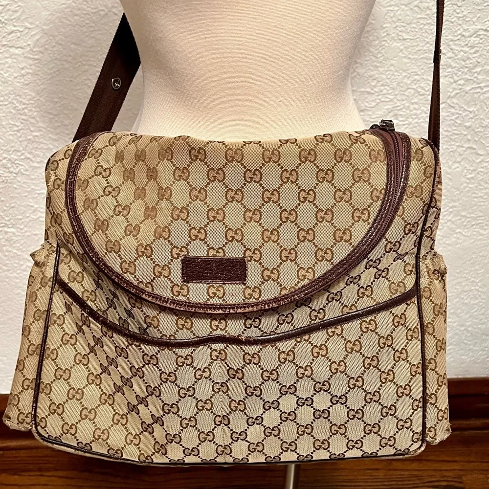Gucci Monogram Canvas Diaper Bag
